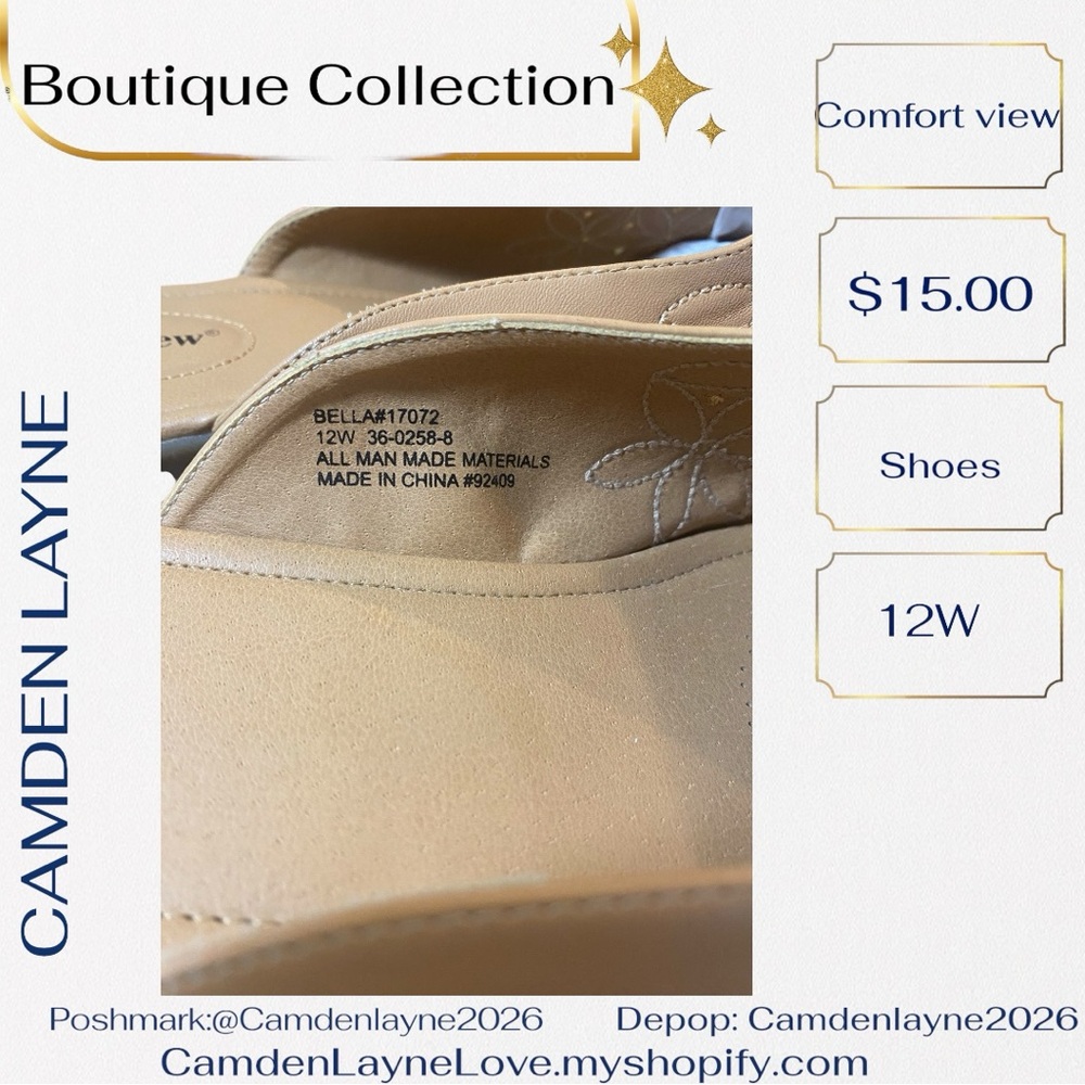 Comfortview Tan Slip-On Mules - Picture 3 of 5